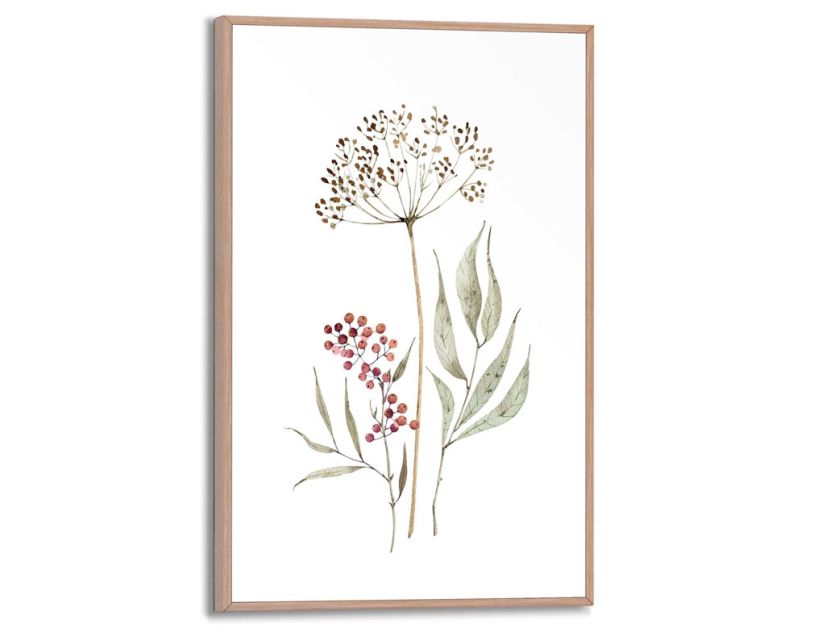 Bild Slim Frame Wood Aqua Flower