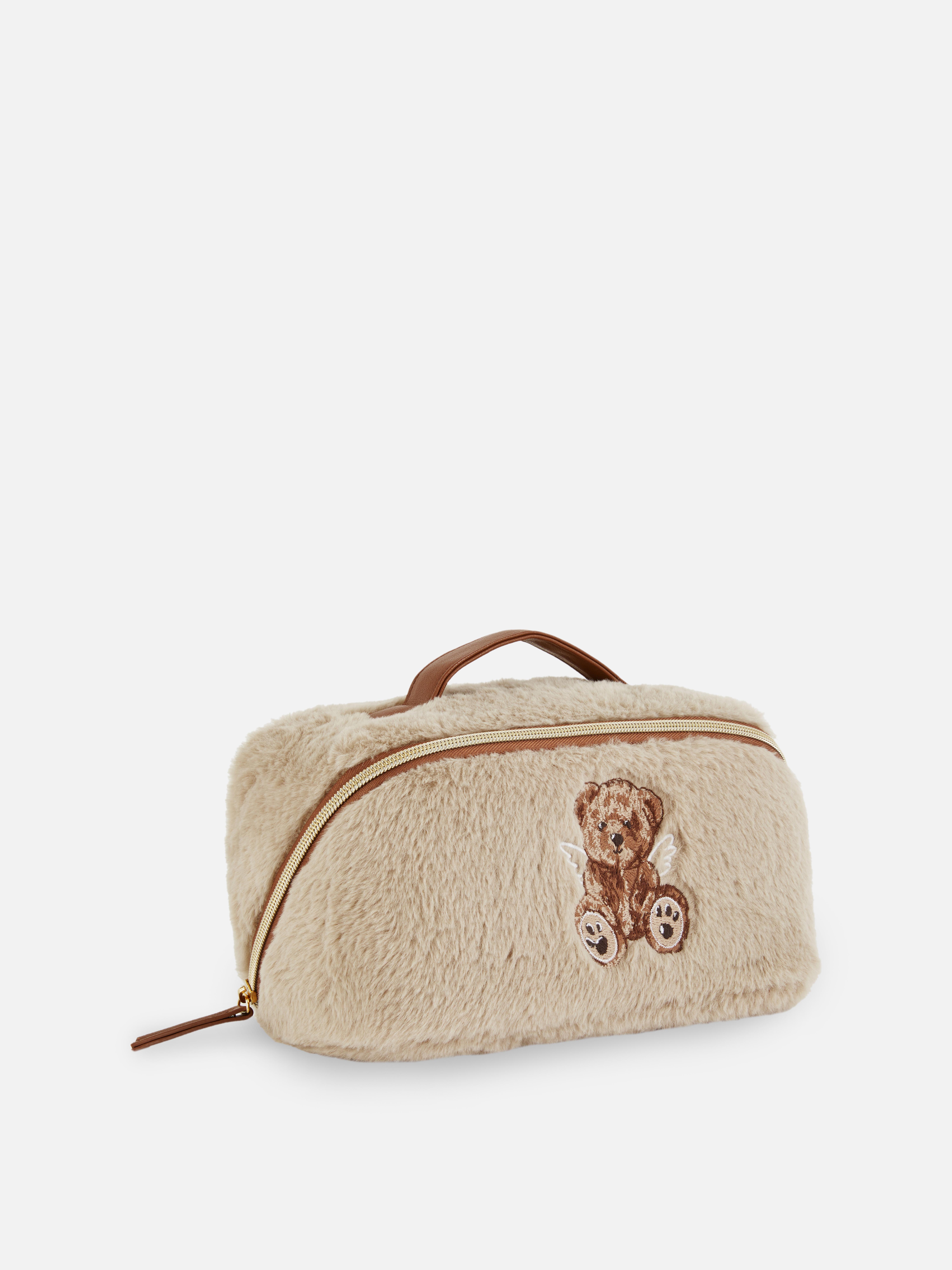 Faux Fur Flat-Lay Makeup Bag