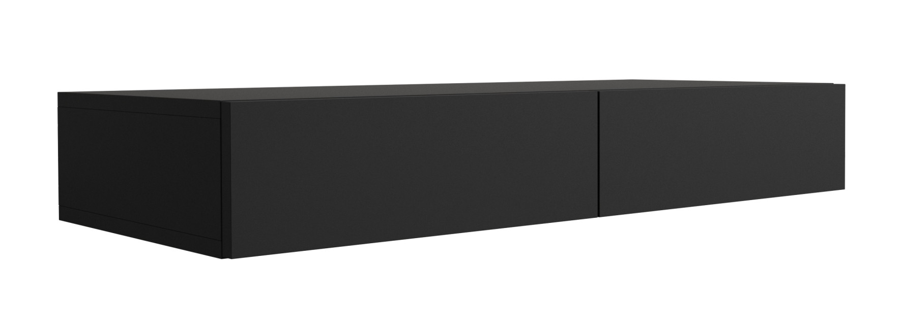 Toaletka z dwiema szufladami, front gładki, czarny, 100 x 40 x 16 cm
