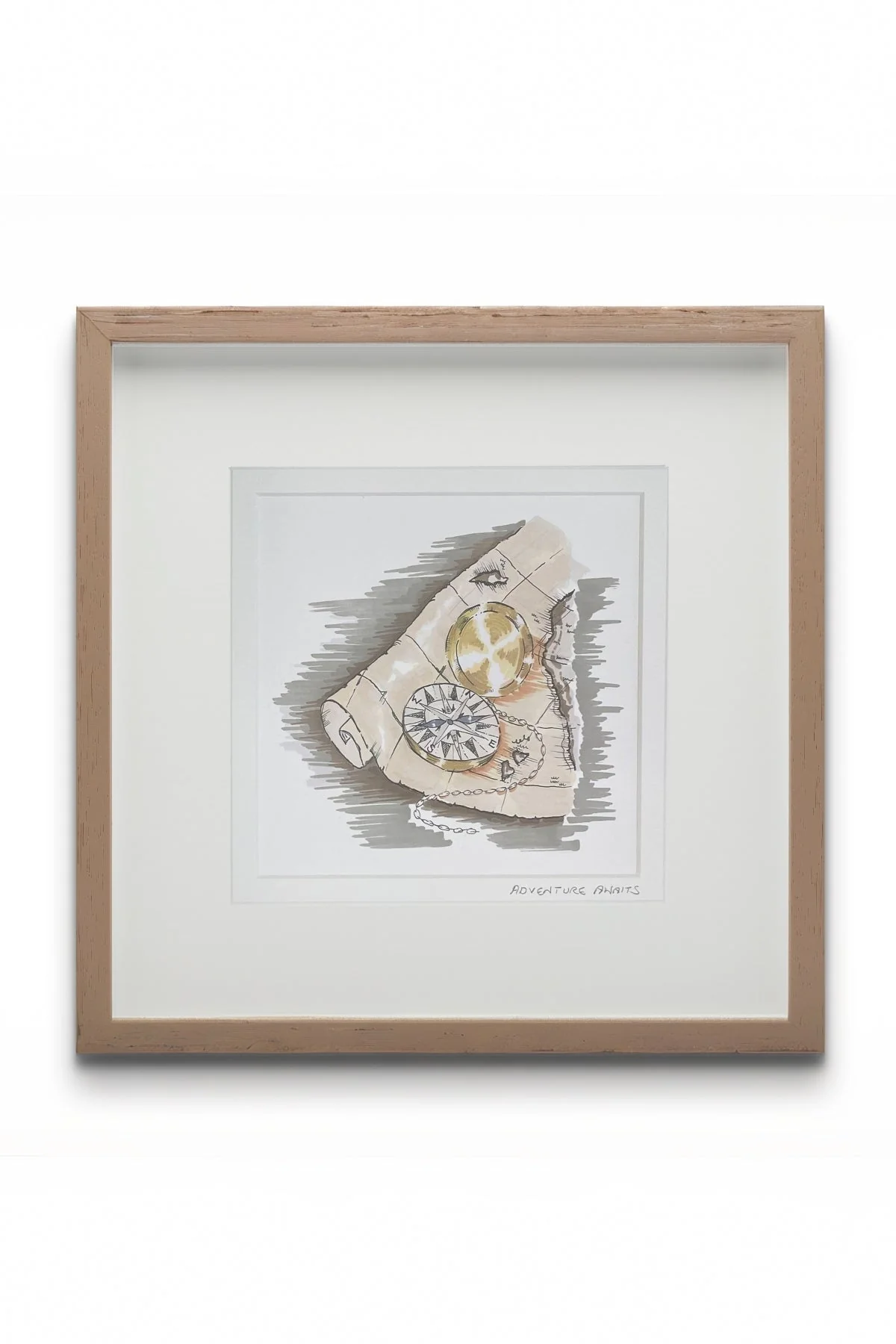 Adventure Awaits Large Framed Art Print