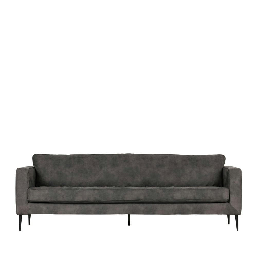 CREW - Canapé 3 places en suédine gris foncé