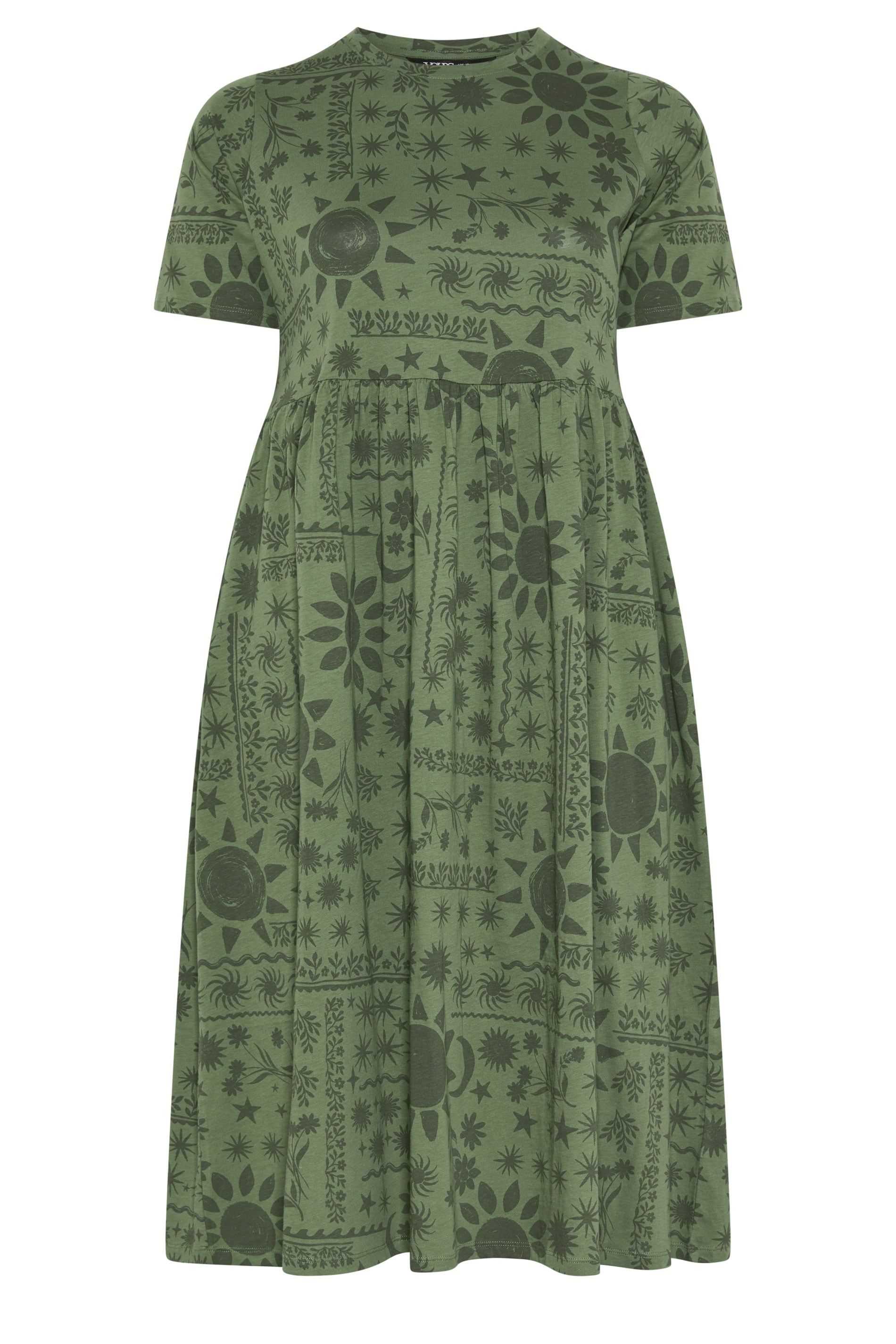 Yours Printed Throw On Smock Dress