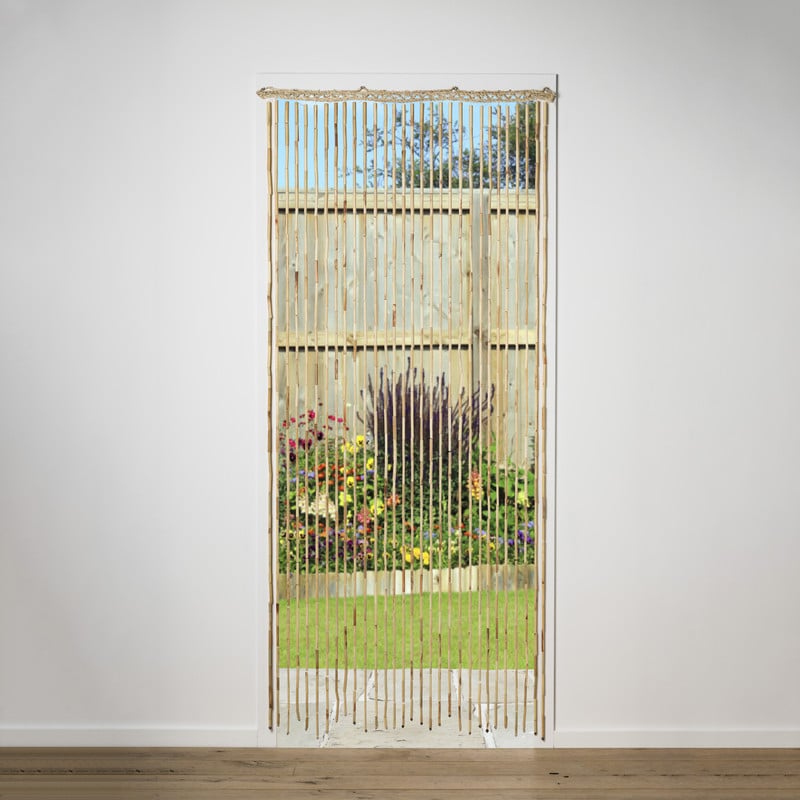 Vliegengordijn - bamboe look - 90x200 cm