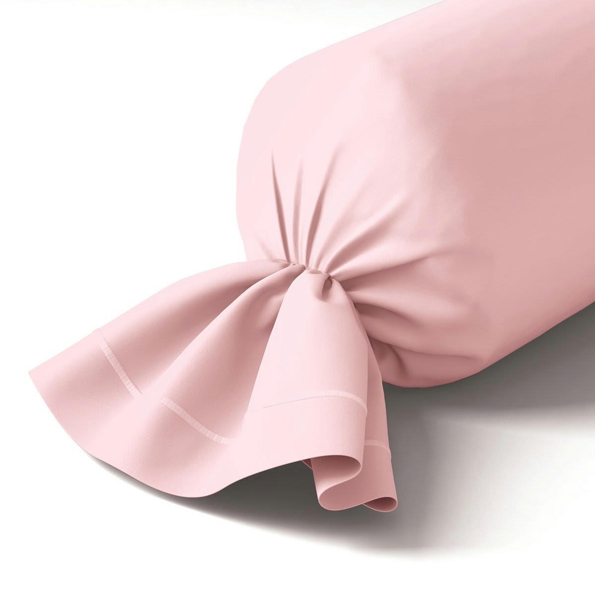 VEXIN - Taie de traversin coton o de rose 43x240 cm