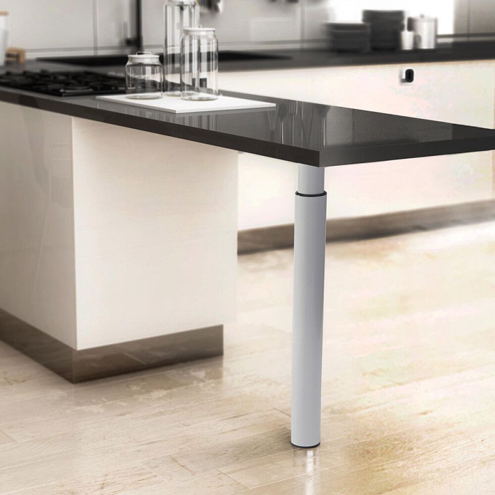MØBELBEN REI JUSTERBART STÅL Ø50-60X710-1000MM HVIT