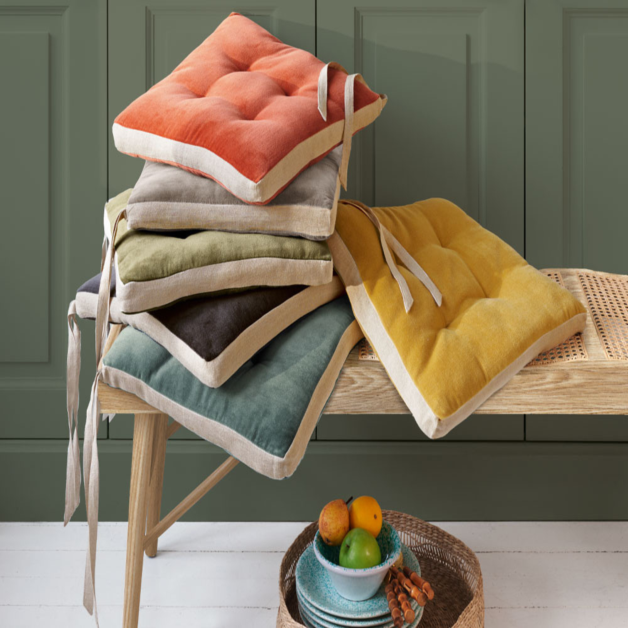 Lot de 4 galettes de chaiseEn couleurs