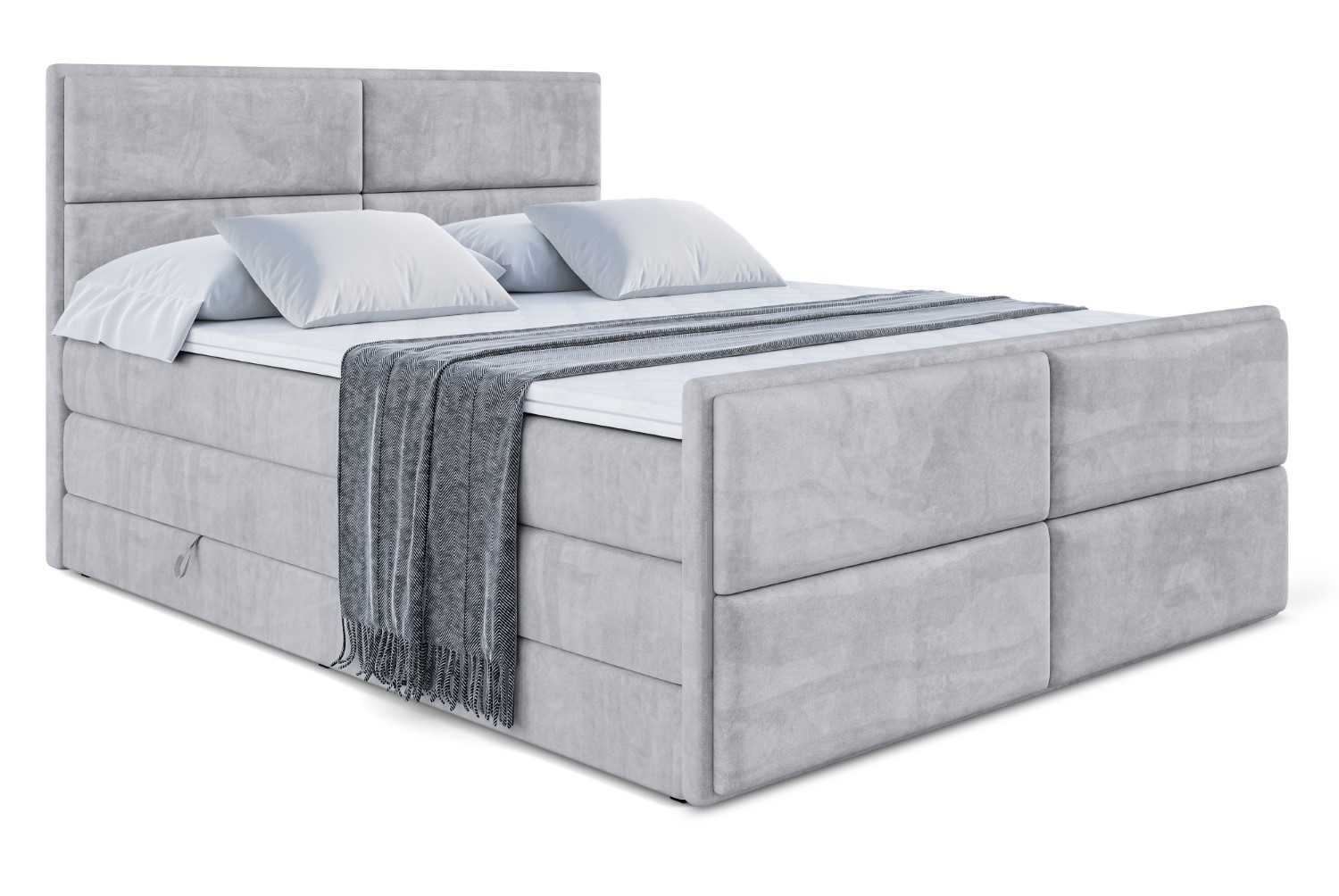 Łóżko kontynentalne z pojemnikiem i materacem H3|H4 AURA-Z KING 120x200cm
