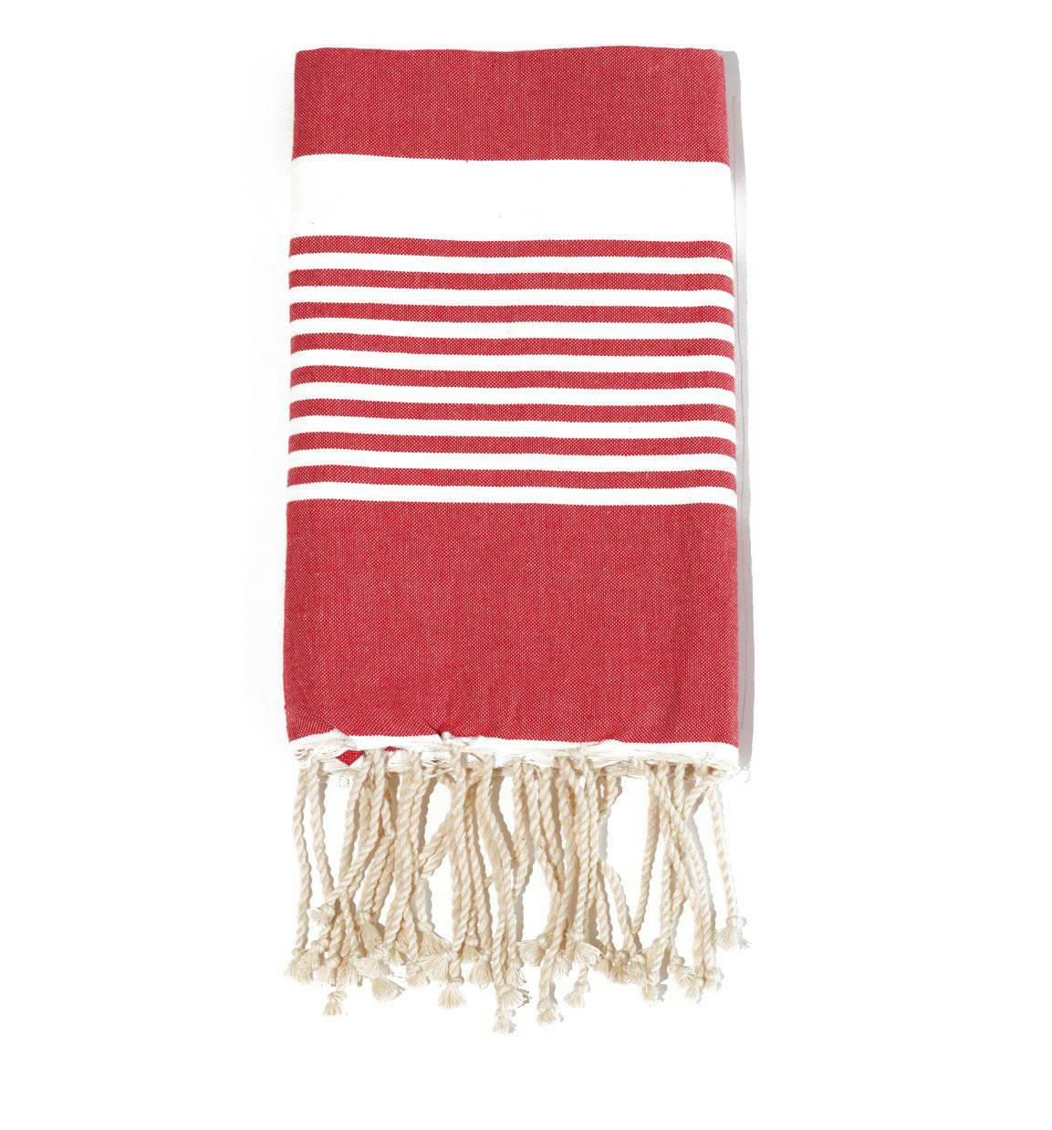- Fouta en coton 100x200cm rouge