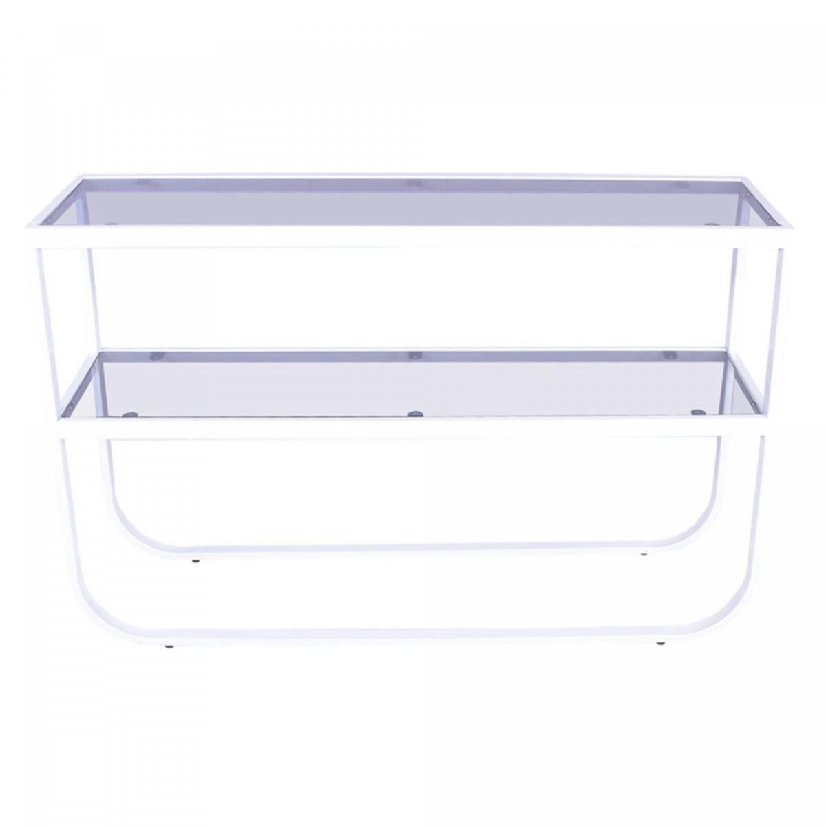 ROLANE - Console 2 plateaux en verre et métal noir