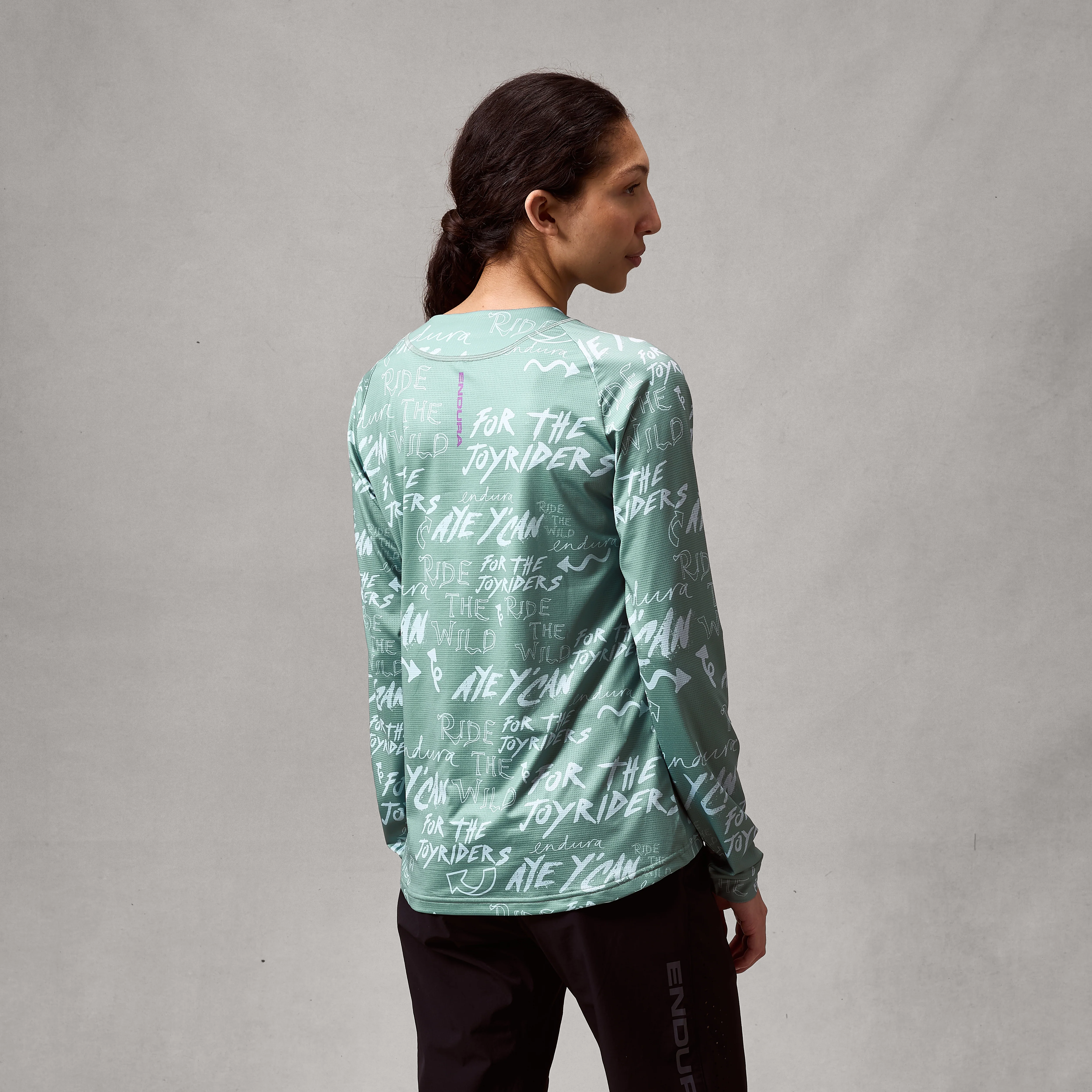 Women's SingleTrack L/S Print Tee - Sage Green