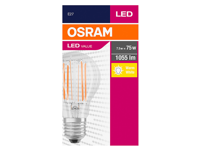 Żarówka LED E27 7,5W z ciepłą barwą światła