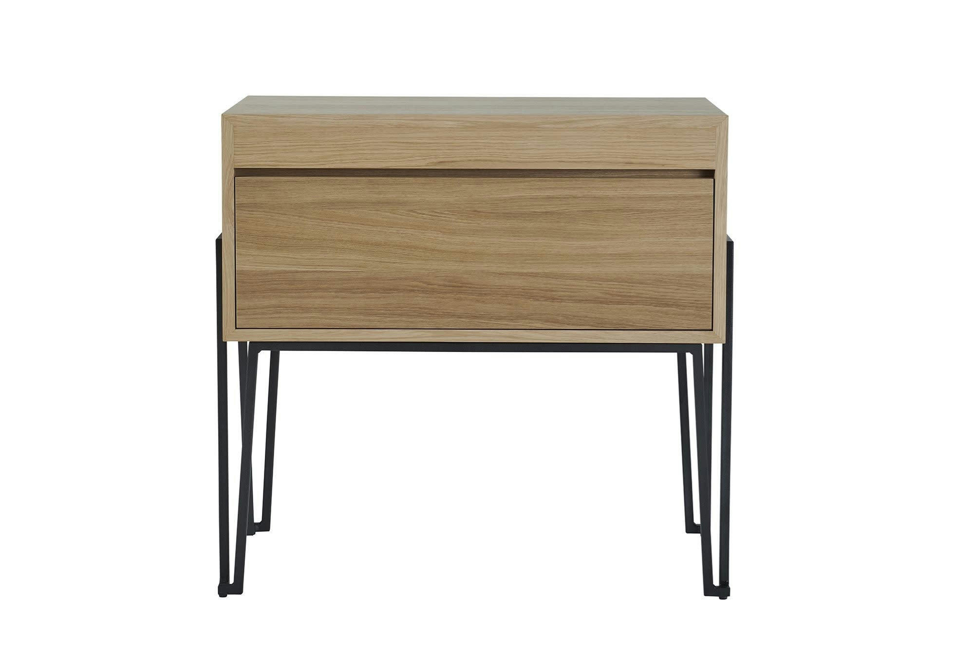 BRIGHTON - Meuble sous vasque en bois et métal 1 tiroir L80