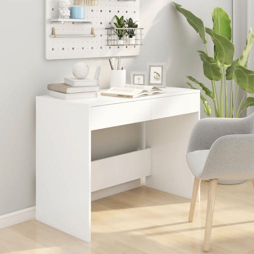 NNEVL Desk White 101x50x76.5 cm Engineered Wood