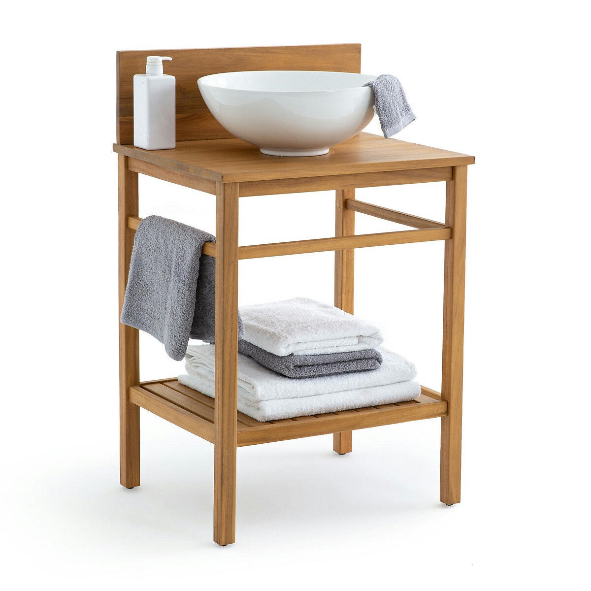Meuble sous vasque Mercure, Acacia, 60 cm