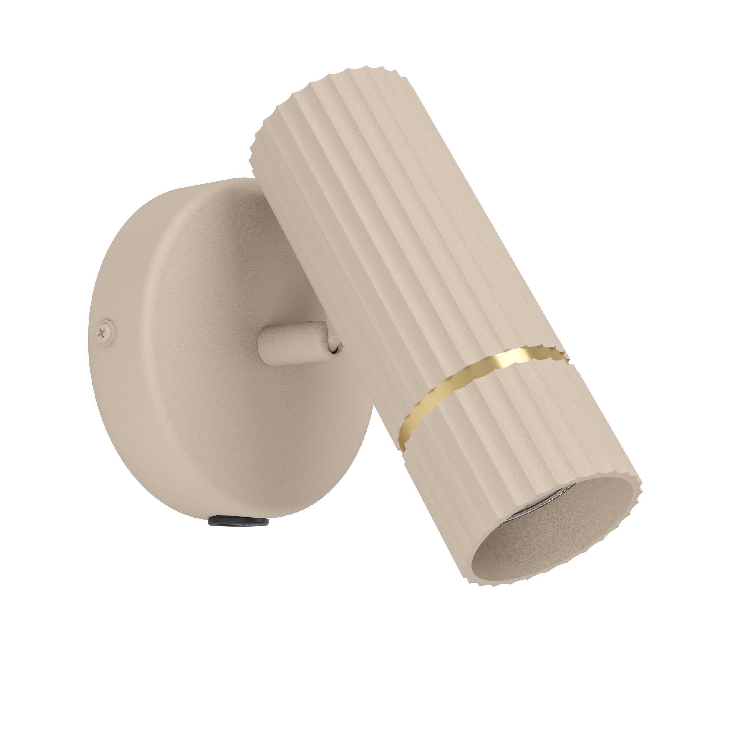 EGLO wandlamp Caminia - gu10 - 15,5 cm - zandkleur/beige/goud