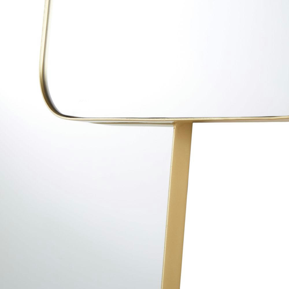 VALEA - Miroir destructuré en métal doré 111x111