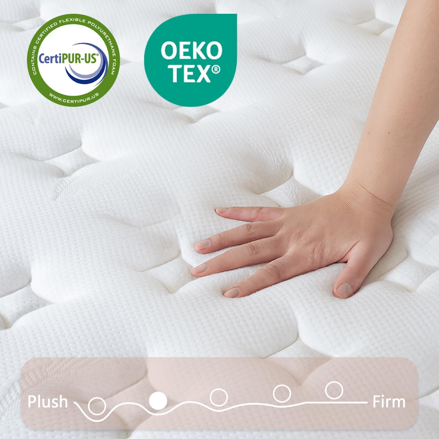 Queen Mattress 12 Inch Plush Soft Hybrid Cooling Breathable Memory Foam and Pocket Spring Bed, Pressure Relief, Zoned Support, Back Pain Relief, Fiberglass Free CertiPUR-US Certified