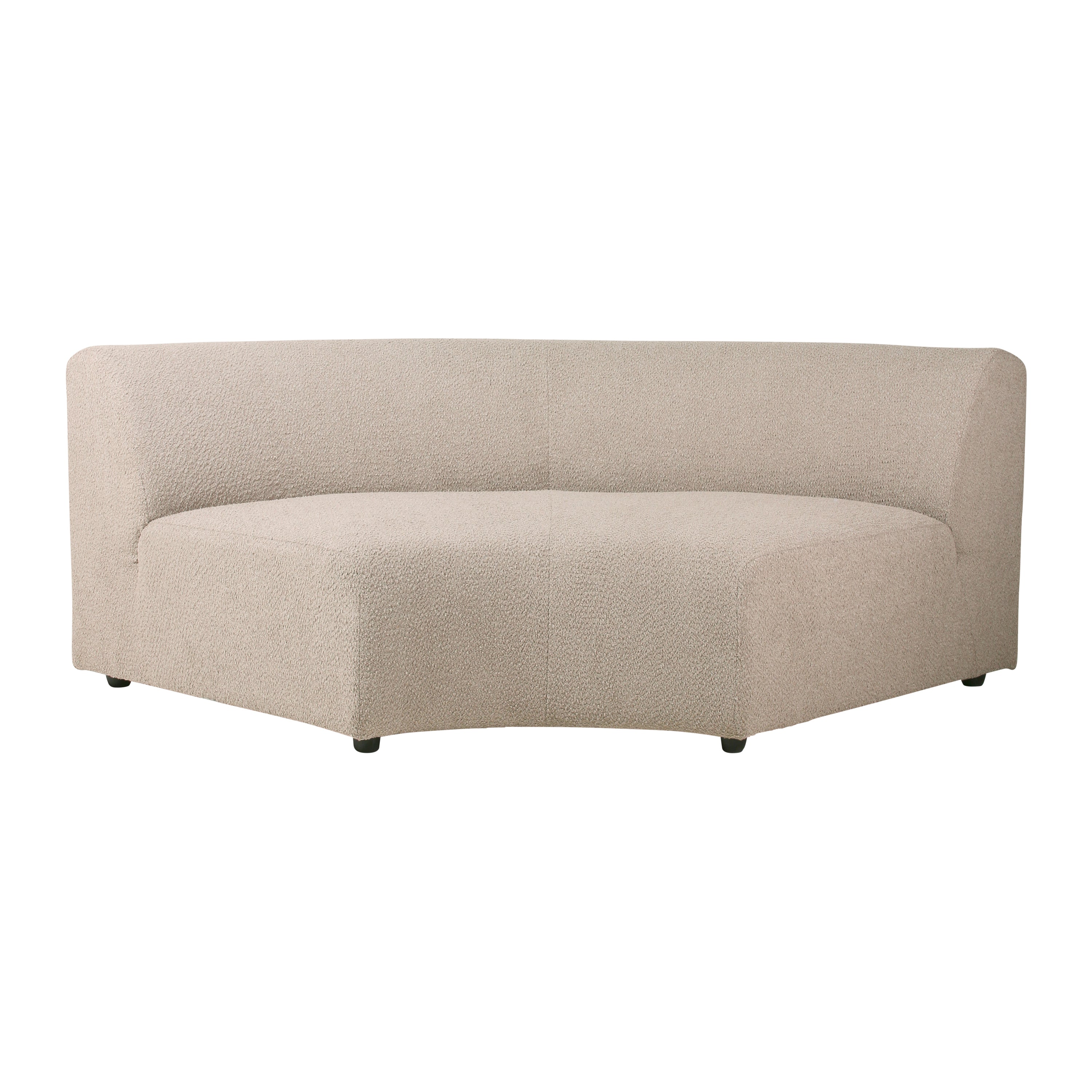 HKliving Jax Bank Element - Middenstuk Rond - Bouclé - Taupe