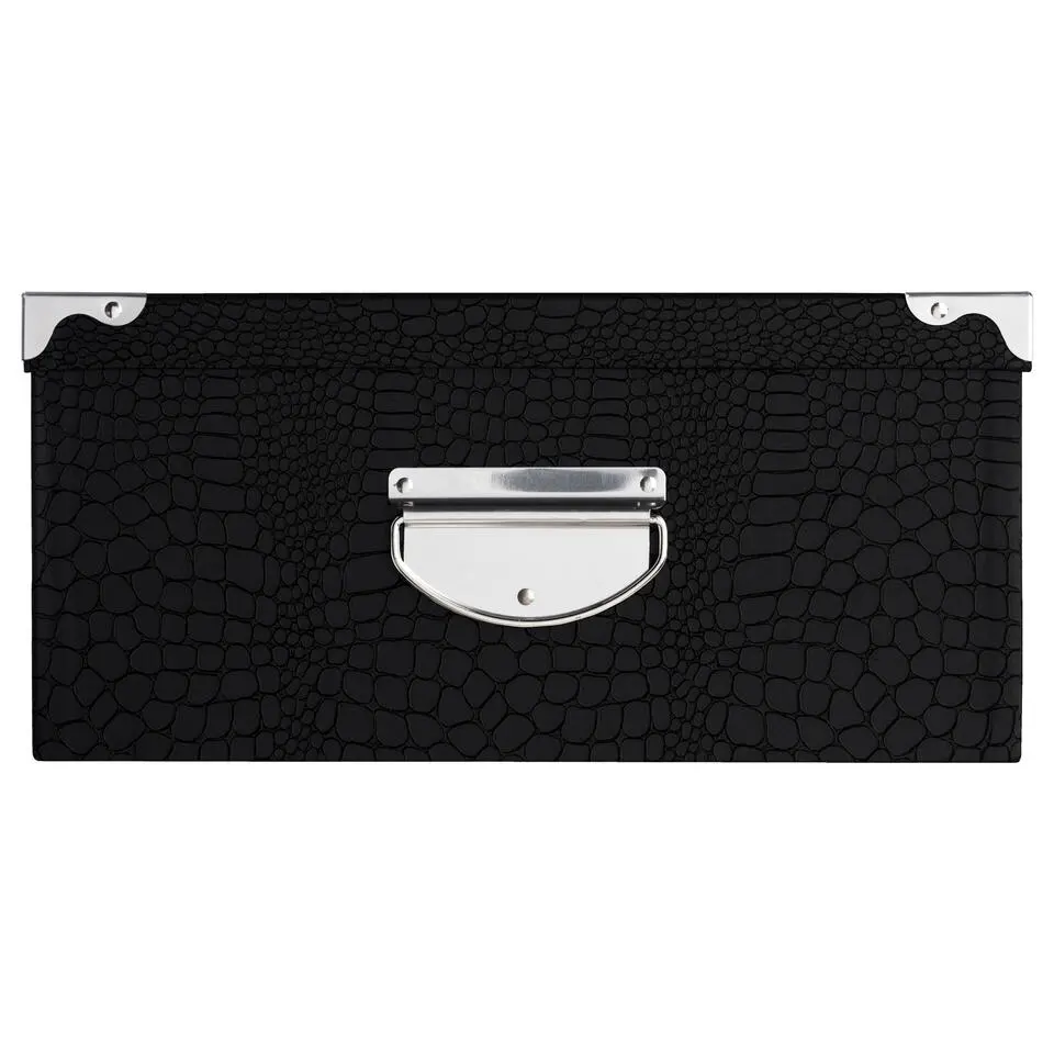 5Five Opbergdoos/box - zwart - L40 x B26.5 x H14 cm - karton