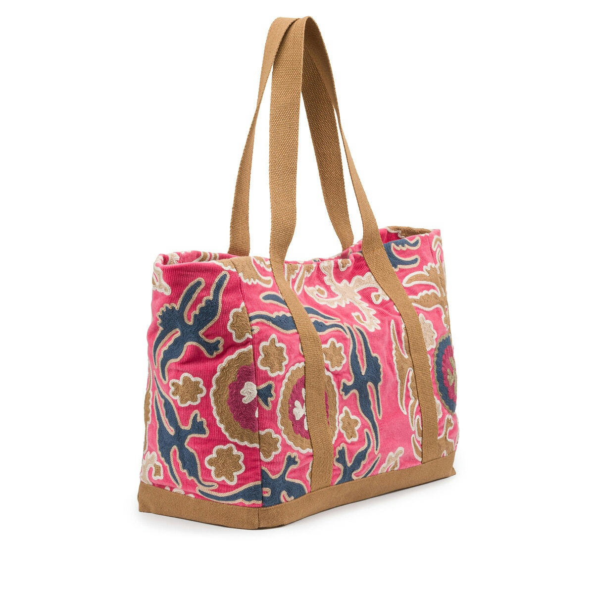 Sac à main cabas en velours brodé