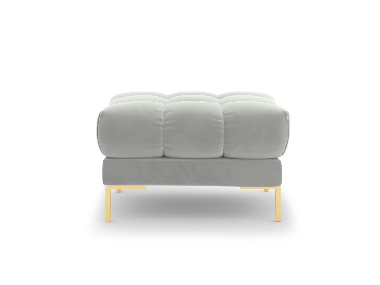 MAMAIA - Pouf 1 place en tissu velours argent