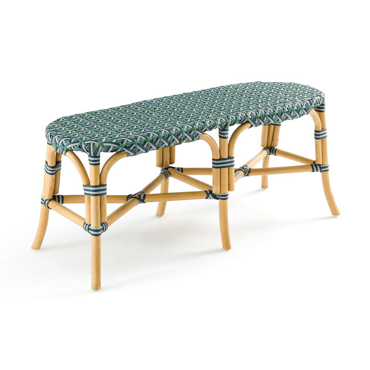 Banc tressé et rotin 2 personnes, Musette