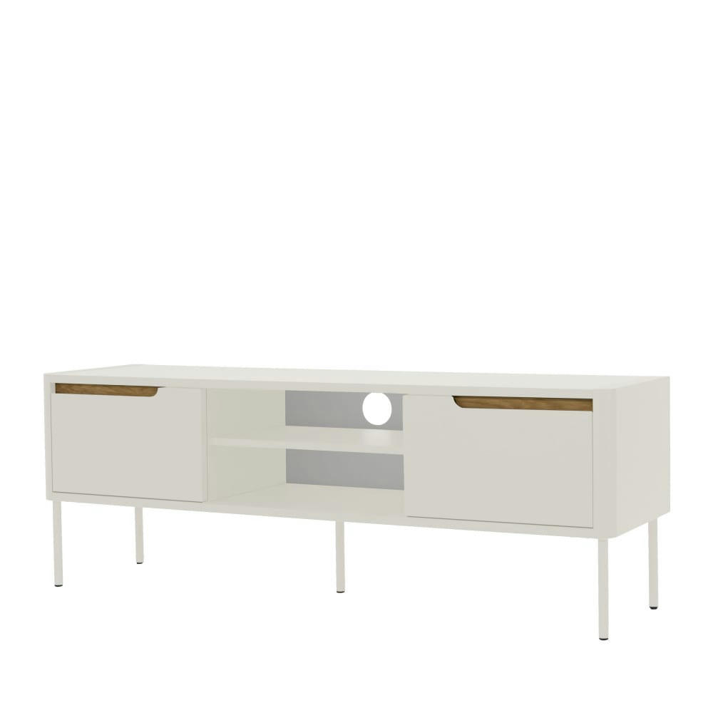SWITCH - Meuble TV en bois 2 portes L141,5cm blanc