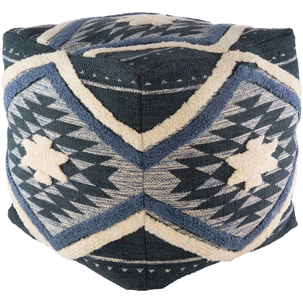 Katherine Boho Shag 18-inch Cube Pouf