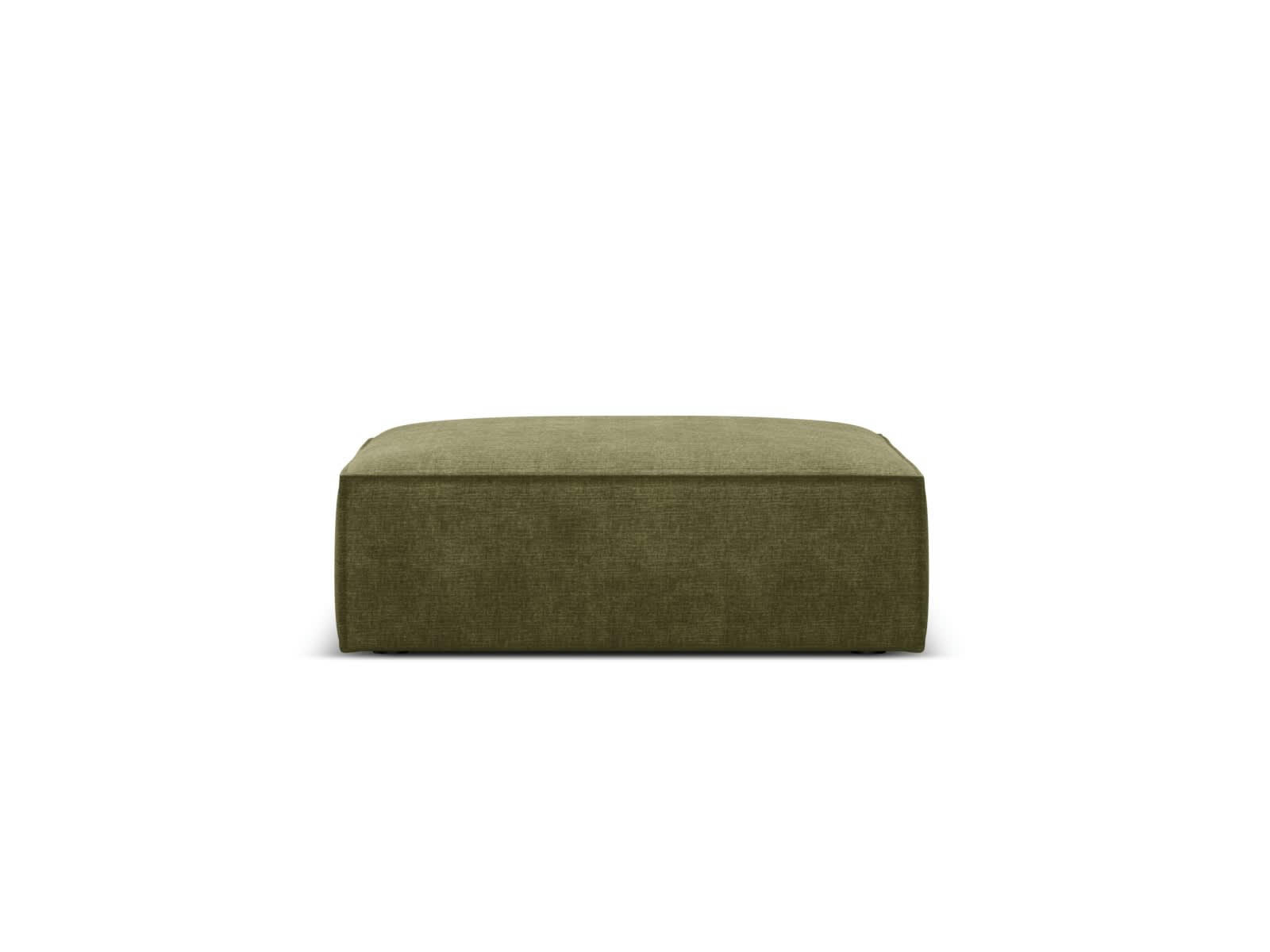KAELLE - Pouf 1 place en tissu chenille vert
