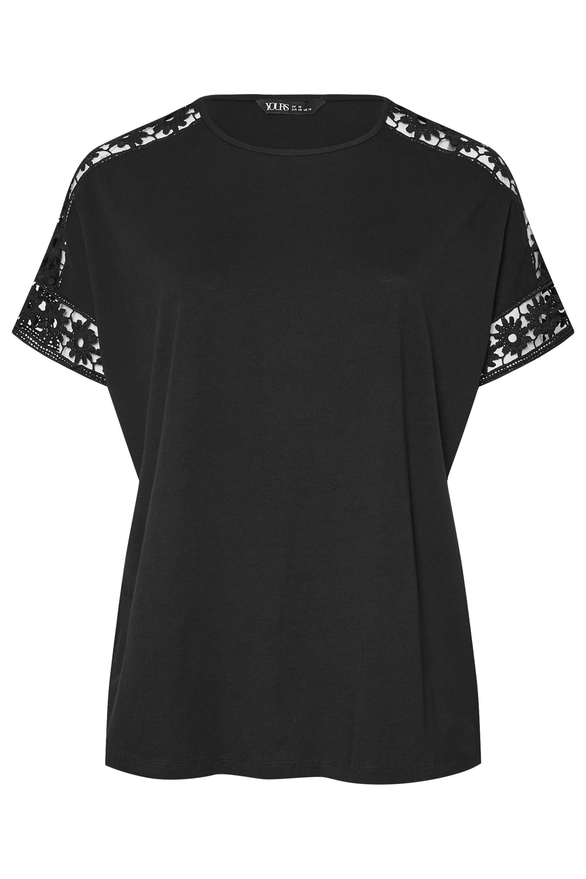 Yours Crochet Sleeve Boxy T-Shirt