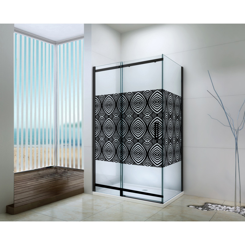 Paroi de retour fixe avec sérigraphie noire Uimi 90 x 210 cm ONDÉE