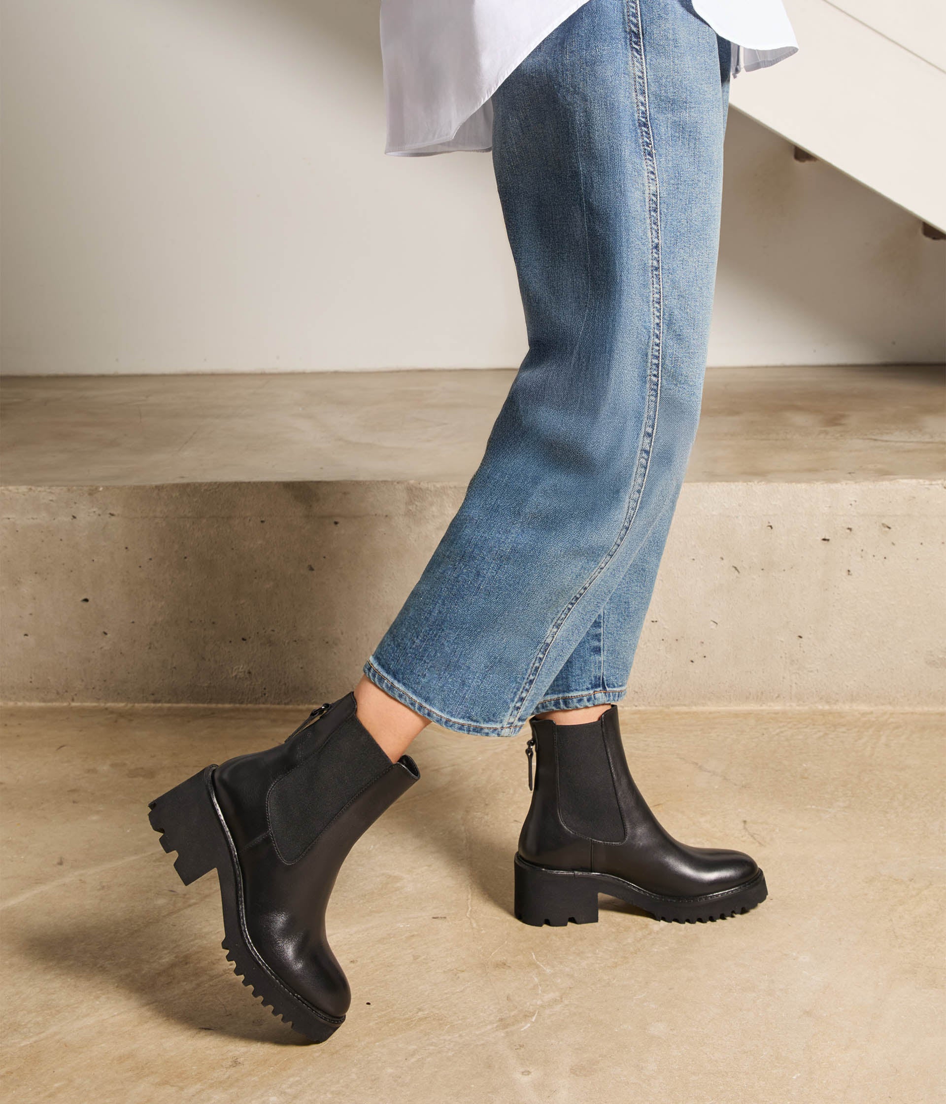 Boots crantées noires Alpha