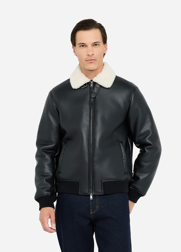 Giacca biker in tessuto spalmato