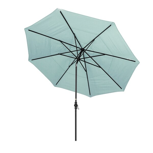 California Umbrella 11-Foot Round Aluminum, Crank Open Collar Tilt Patio Umbrella, Sunbrella Fabric