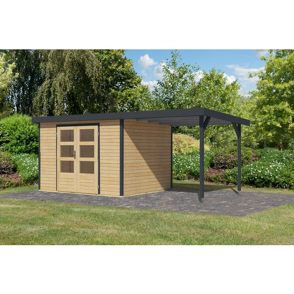 Gartenhaus »Osterby 5 A«, BxHxT: 536,5 x 209 x 242 cm (Außenmaße inkl. Dachüberstand), Wandstärke 19 mm
