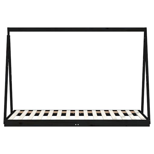 NNEVL Kids Bed Frame Black 90x190 cm Solid Wood Pine