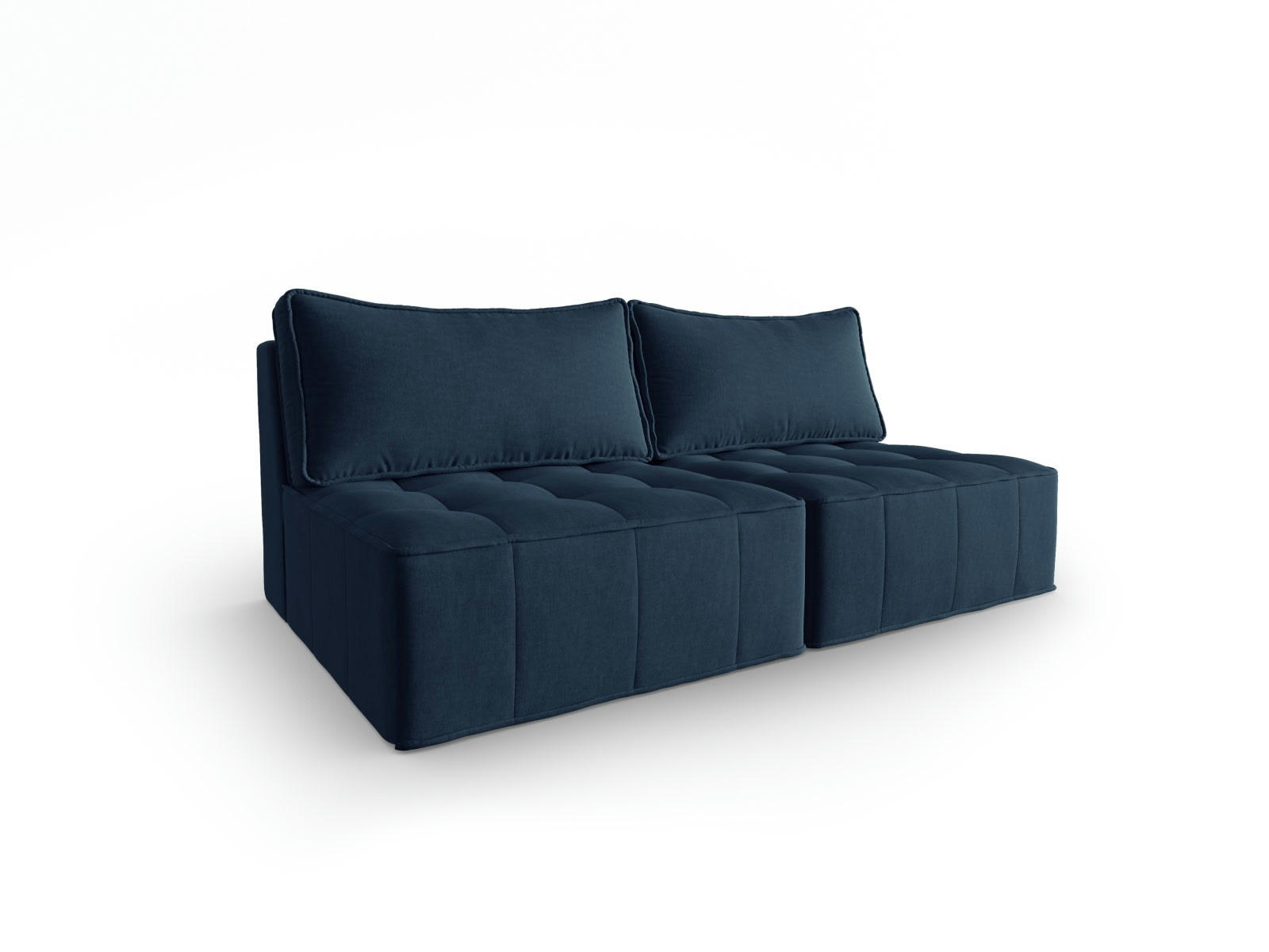 MIKE - Canapé modulable 3 places en tissu structurel blue jeans