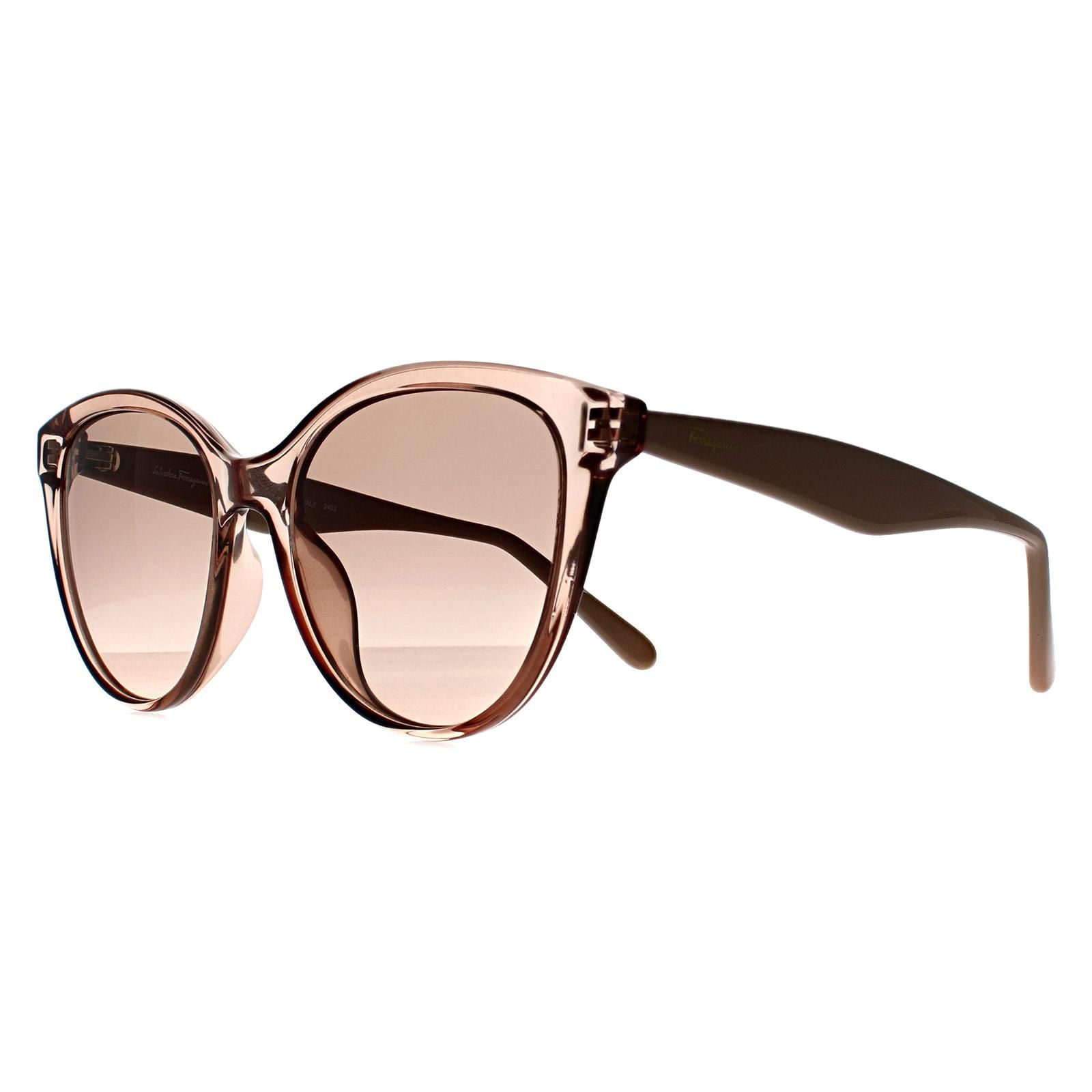 Salvatore Ferragamo Cat Eye Crystal Sand Rose Grey SF1073S