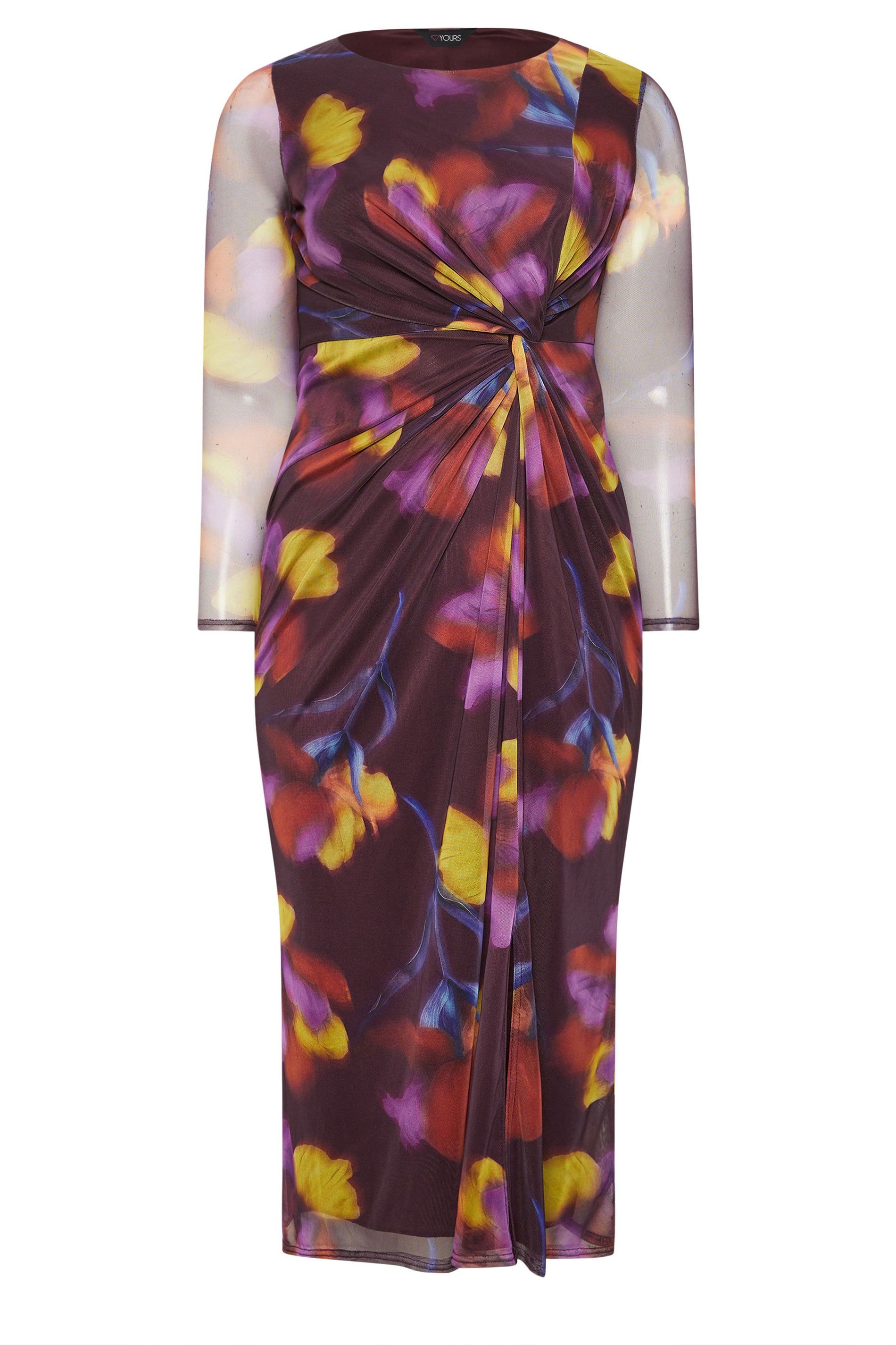 Yours Floral Mesh Midi Dress
