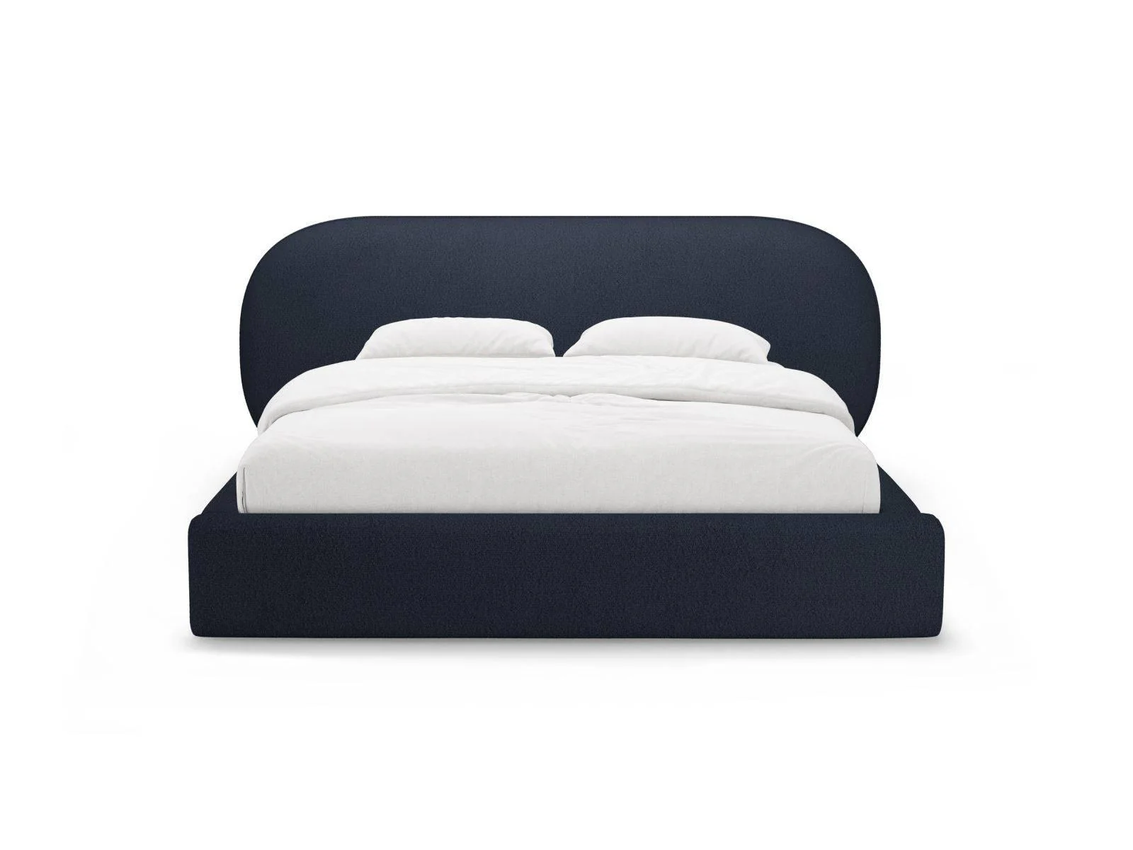 Bedframe Ovalo bouclé 160 x 200 met opbergruimte