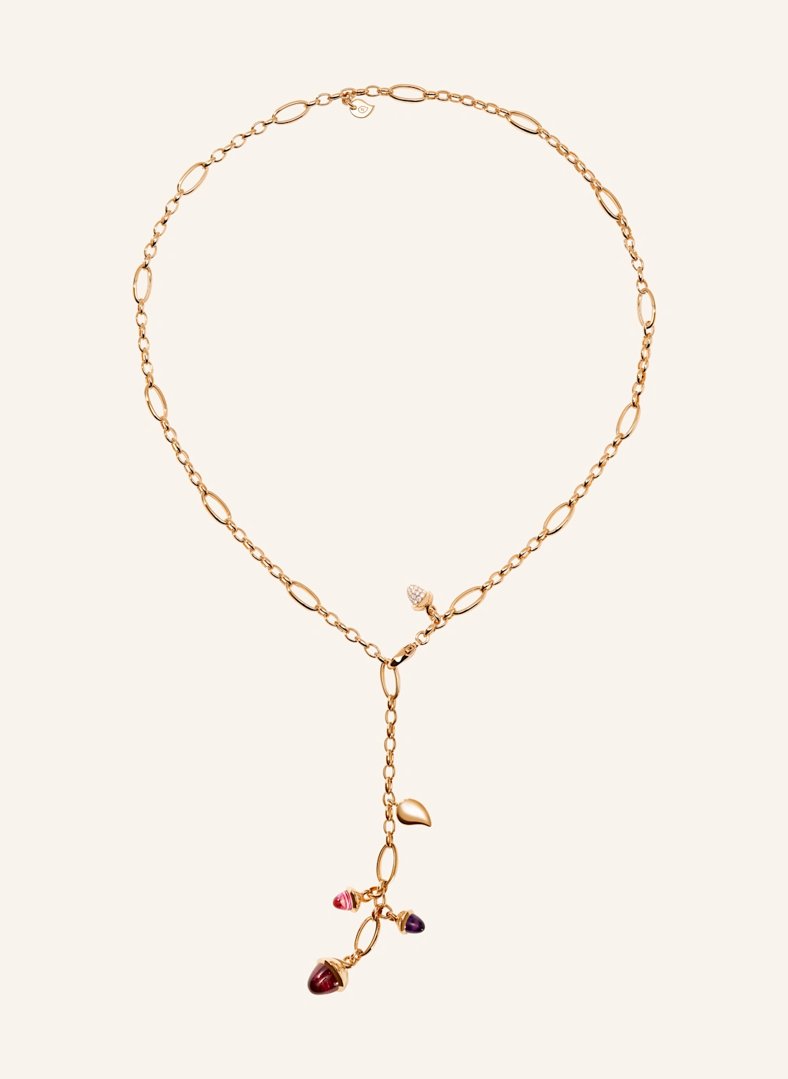 TAMARA COMOLLI Halskette NECKLACE MIKADO DELICATE 51 CM 'WILDBERRY' WITH DIAMOND PAVÉ 18K Roségold