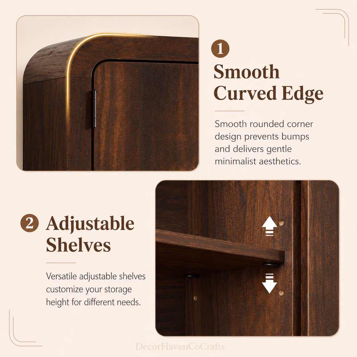 Dark Brown Wooden Wall Cabinet, Bathroom Organizer, Adjustable Shelf Storage