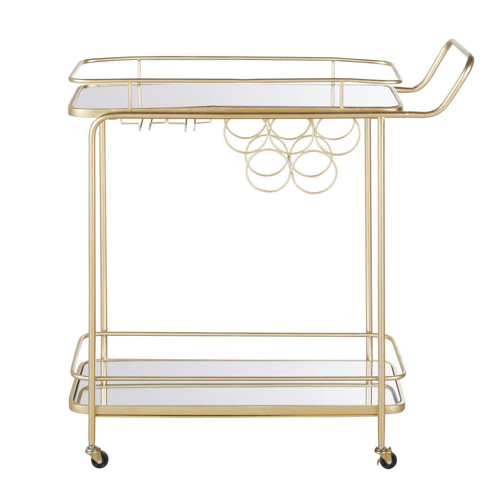 - Desserte en miroir et métal doré