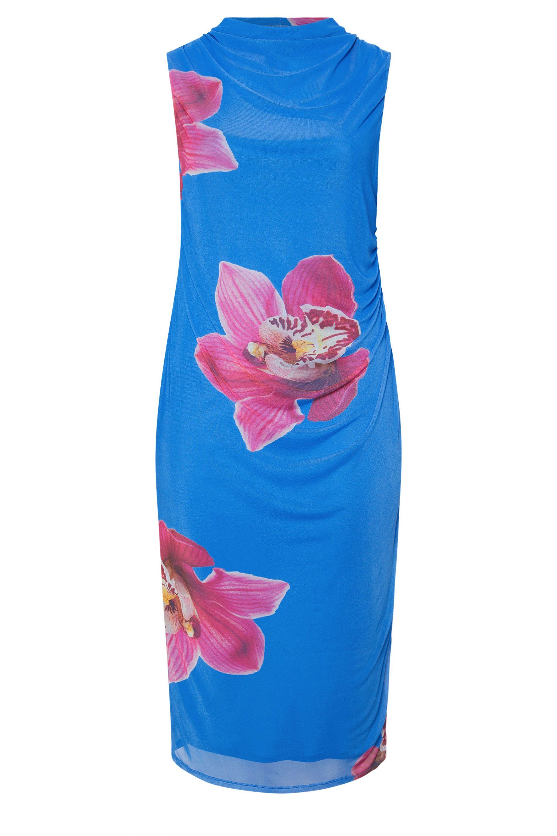 Yours Floral Print Mesh Dress