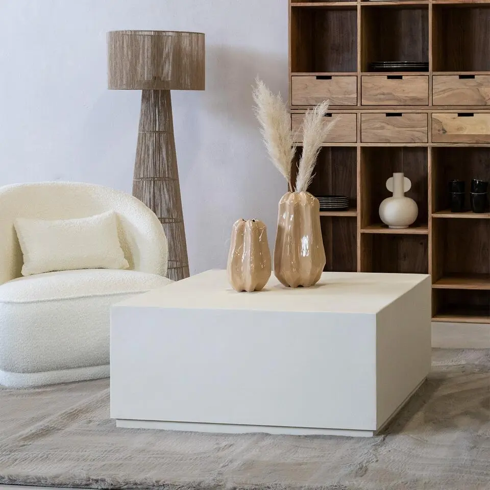 Salontafel Vierkant - Wit - 90 cm - Salontafel Evi