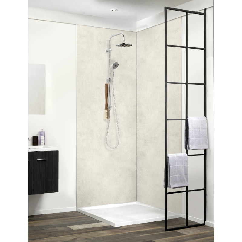 Panneau de douche en PVC Ciment clair 260 x 90 cm DUMAWALL XL
