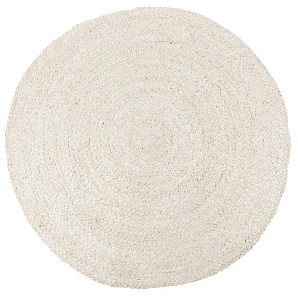- Tapis rond en jute tressé écru D80