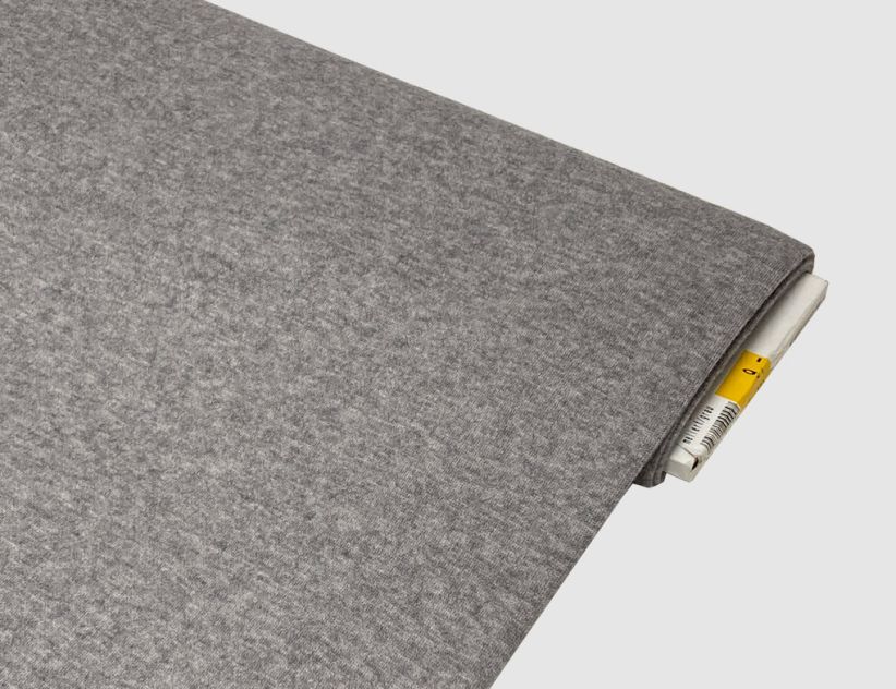 Strickstoff Uni Grau meliert
