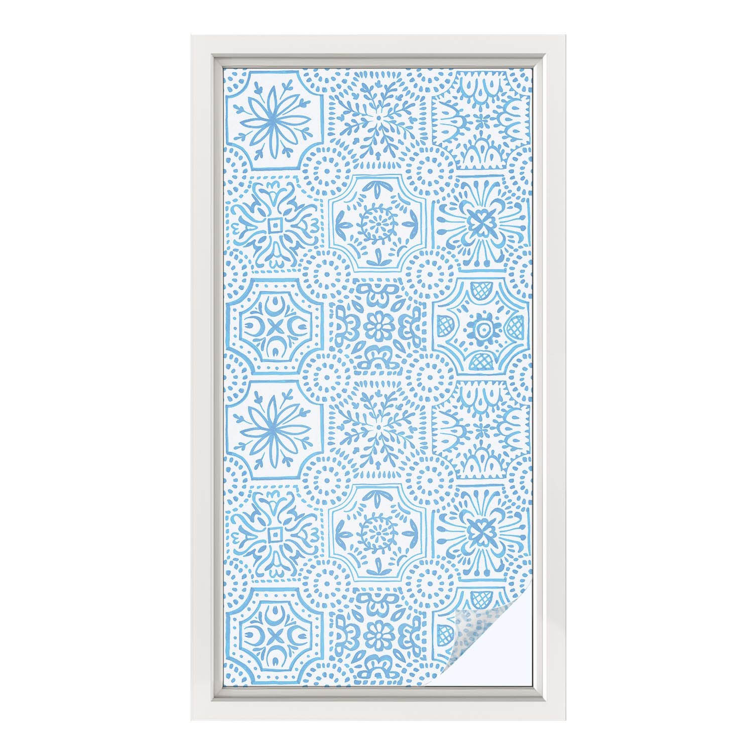 Folia dekoracyjna Niebieskie kafelki ochrona prywatności 50x100 Wallfluent