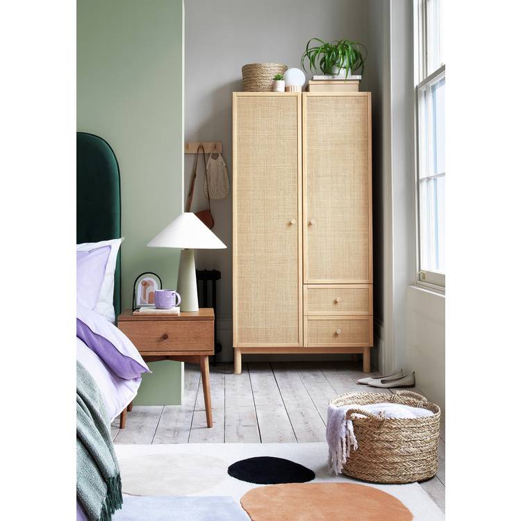 Habitat Kirk Oak 1 Drawer Bedside Table - Natural